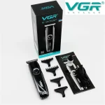 ماشین اصلاح موی بدن و صورت وی جی ار مدل V-168 با تیغه استیل ضد زنگ، طراحی ارگونومیک، شارژ USB، قابلیت تنظیم سرعت و شانه قابل تنظیم دستی - Image 4
