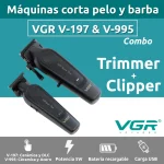 ماشین اصلاح موی سر و صورت شارژی وی جی ار مدل V-197 & 995 مجموعه 2 عددی - Image 2